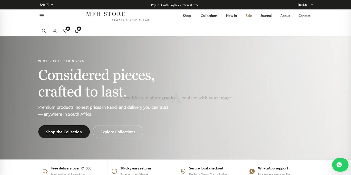 MFH Store website — E-Commerce Template