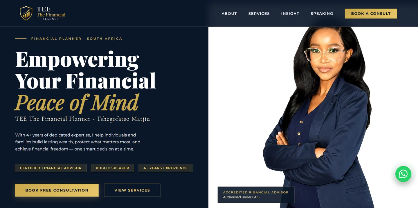 TEE The Financial Planner website — Professional Services